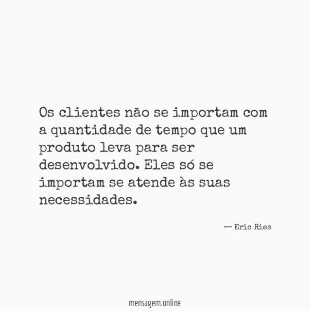 Os clientes não se importam com a quantidade