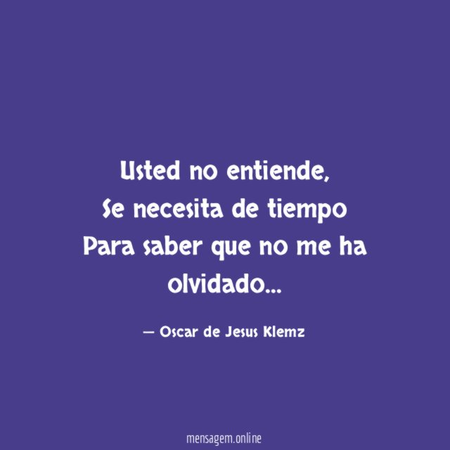Usted no entiende
