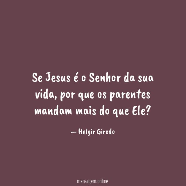 Se Jesus é o Senhor da sua vida