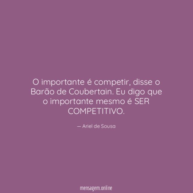 O importante é competir