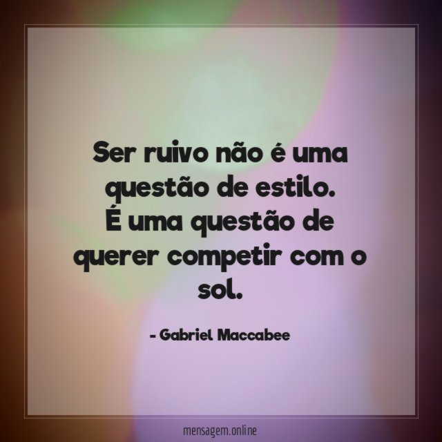 Ser ruivo não é uma questão de estilo