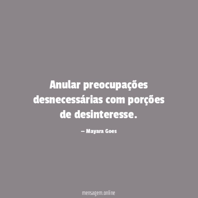 Anular preocupações desnecessárias com porções de desinteresse