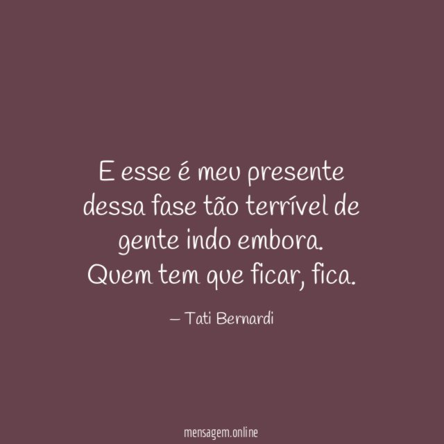 E esse é meu presente dessa fase tão