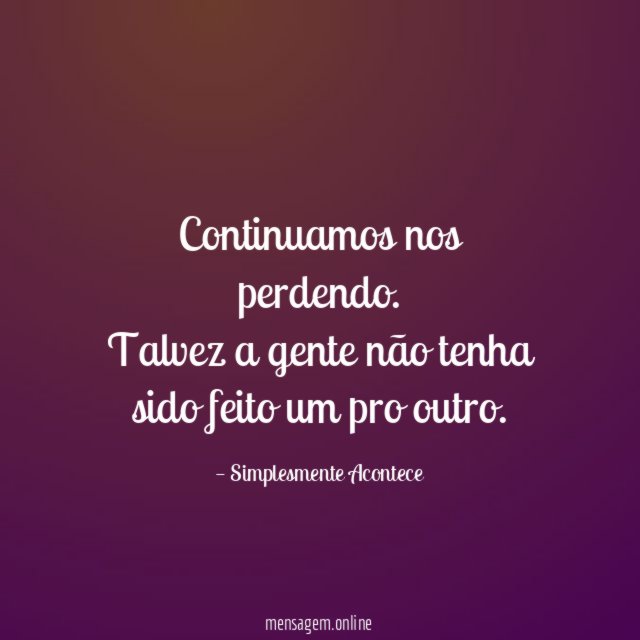 Continuamos nos perdendo