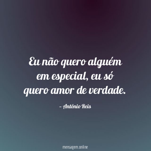 Eu não quero alguém em especial