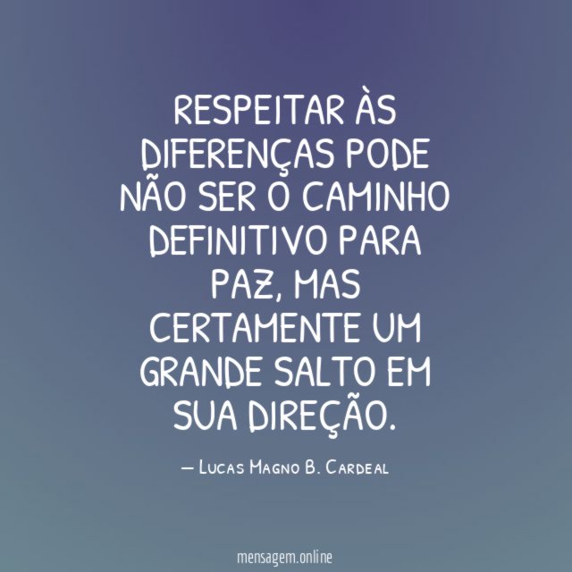 Respeitar às diferenças pode não ser o caminho