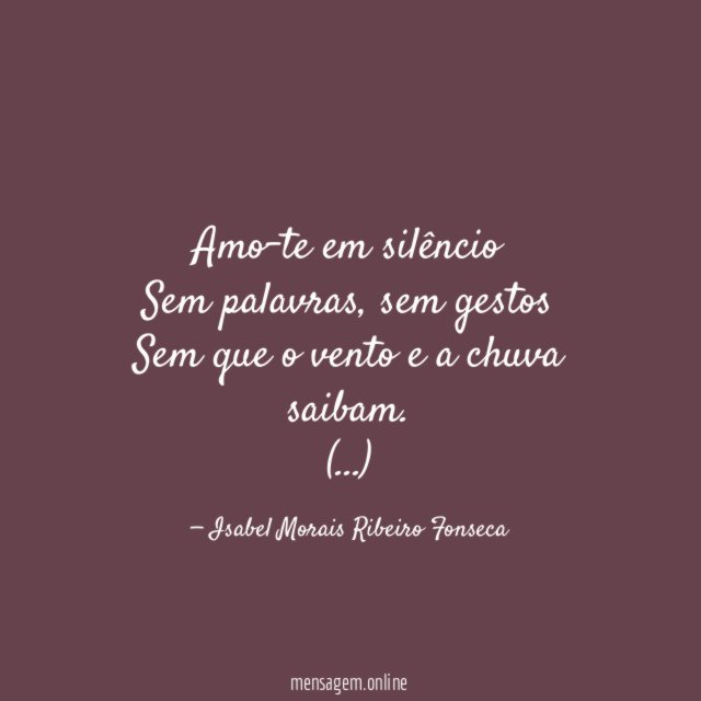 Amo-te em silêncio Sem palavras