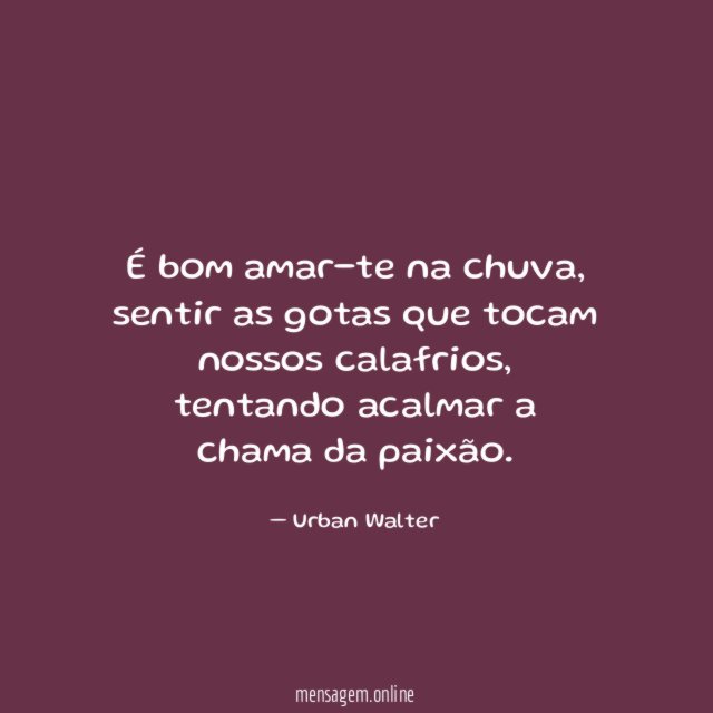 É bom amar-te na chuva