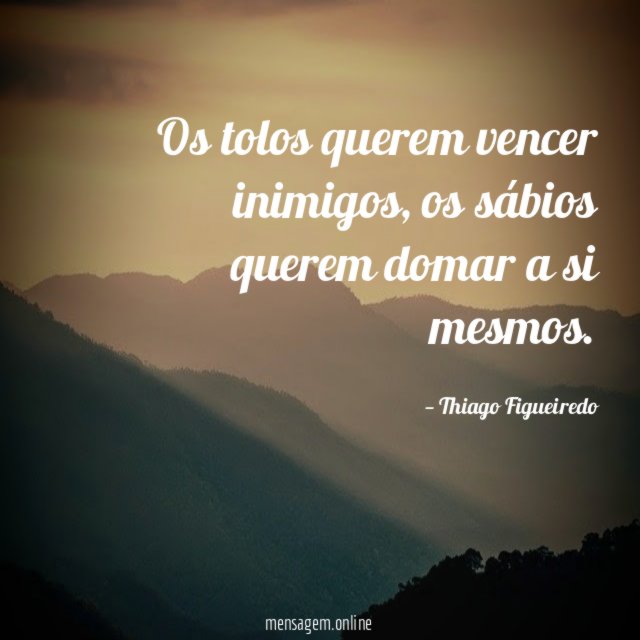 Os tolos querem vencer inimigos