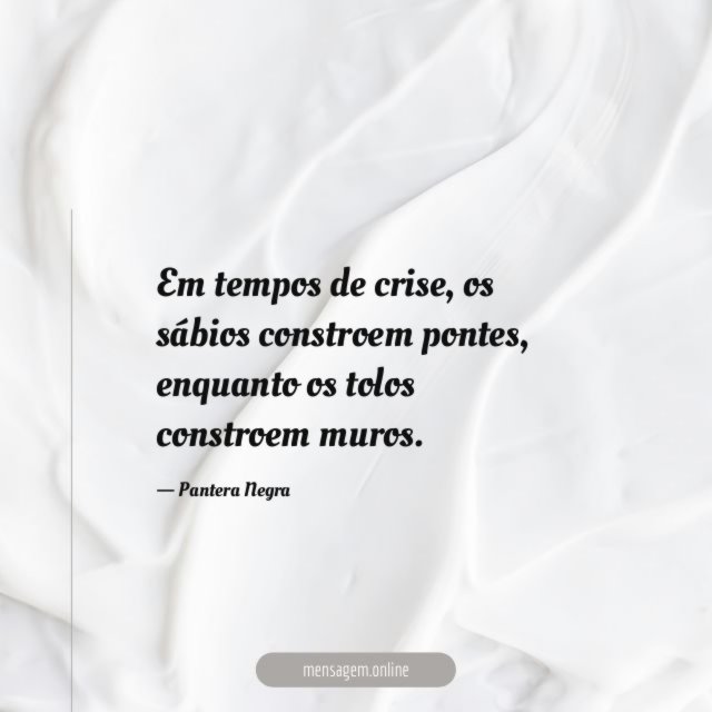 Em tempos de crise