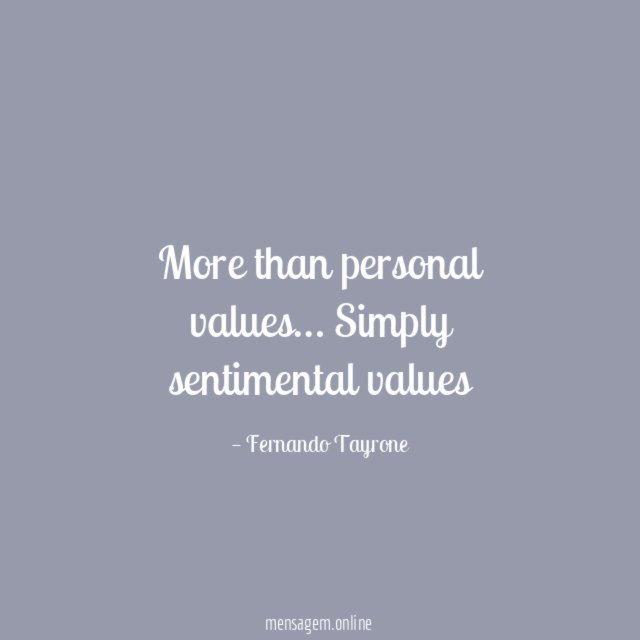 More than personal values