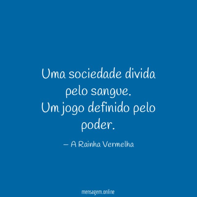 Uma sociedade divida pelo sangue