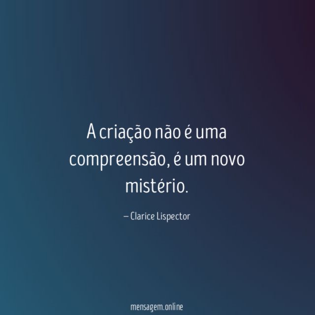 A criação não é uma compreensão