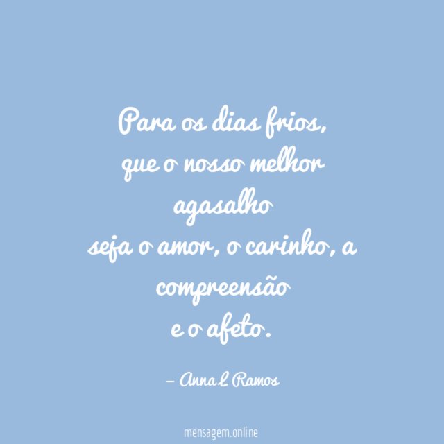 Para os dias frios