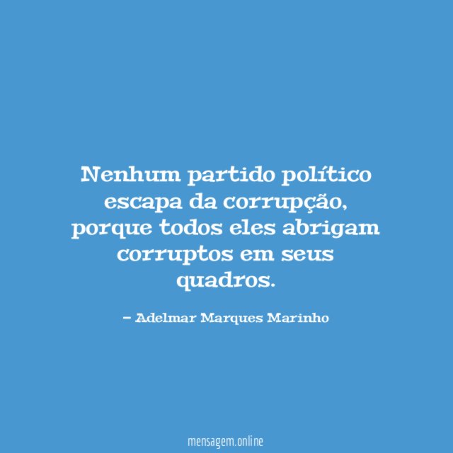 Nenhum partido político escapa da corrupção