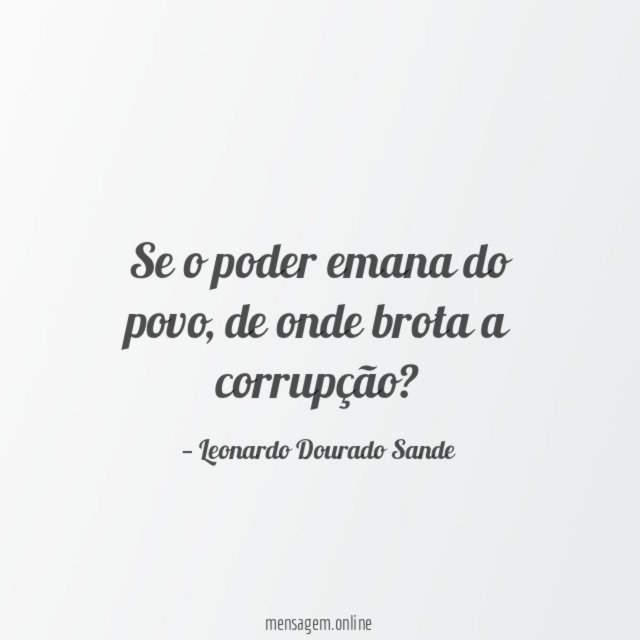 Se o poder emana do povo