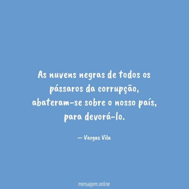 As nuvens negras de todos os pássaros da corrupção