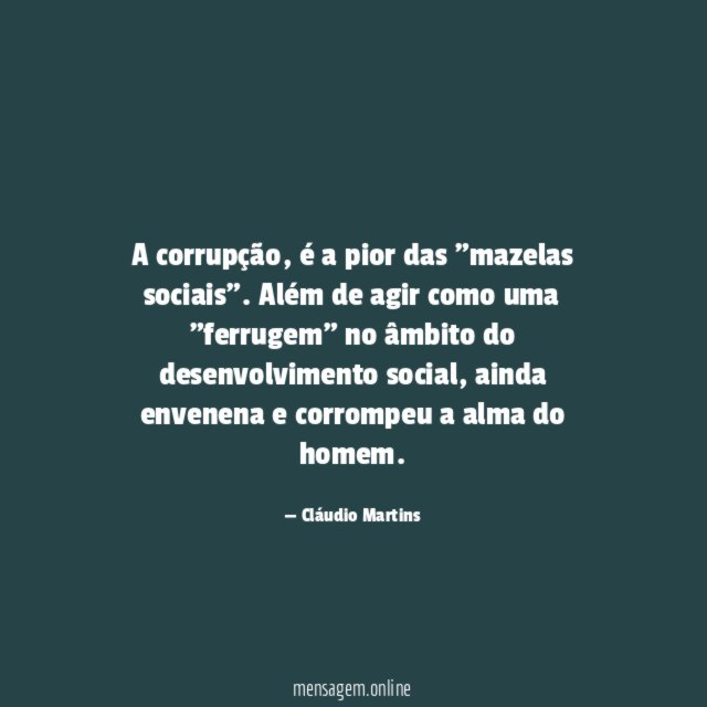A corrupção