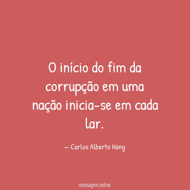 O início do fim da corrupção em uma