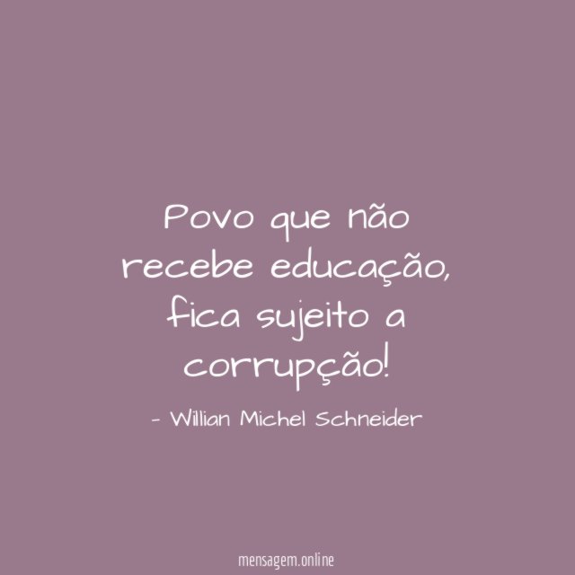 Povo que não recebe educação