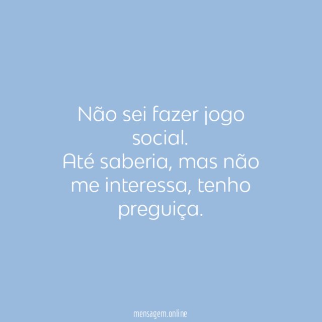 Não sei fazer jogo social
