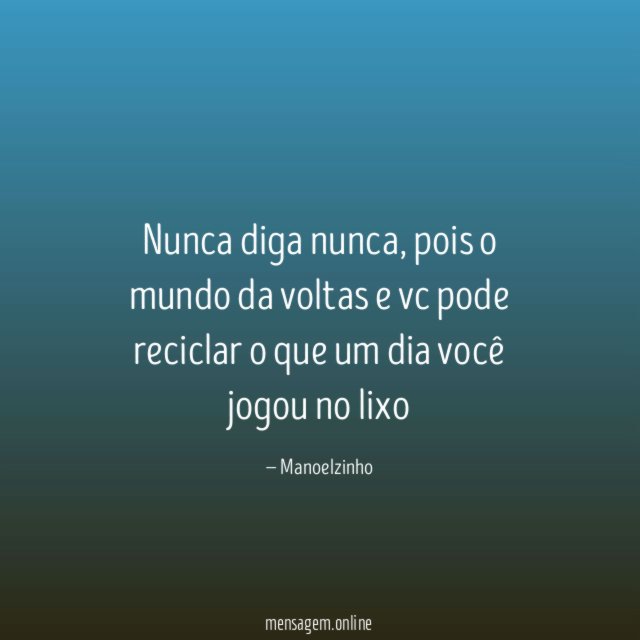 Nunca diga nunca