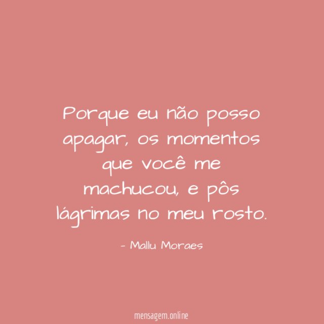 Porque eu não posso apagar