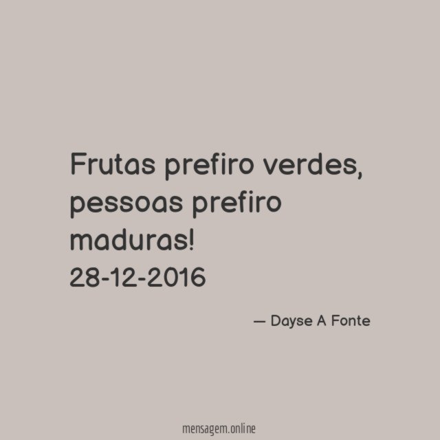 Frutas prefiro verdes
