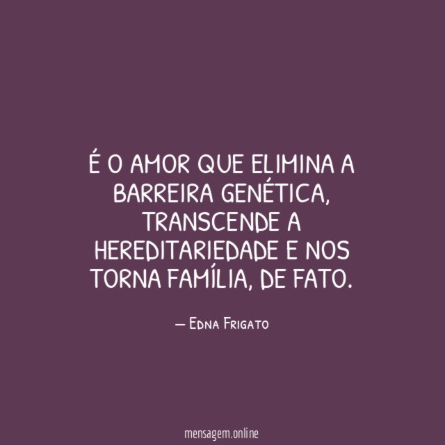 É o amor que elimina a barreira genética