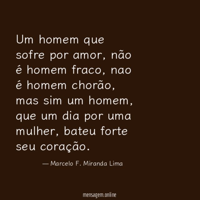 Um homem que sofre por amor
