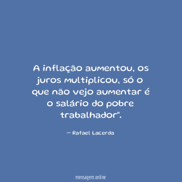 A inflação aumentou