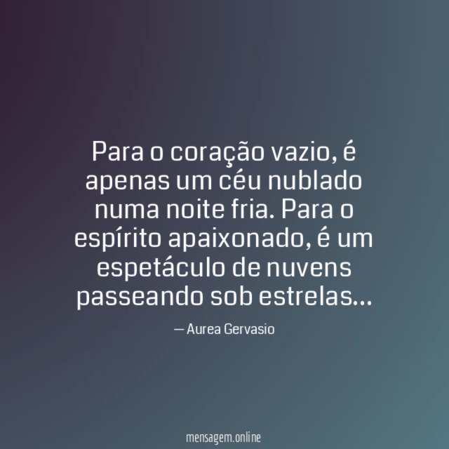 Para o coração vazio