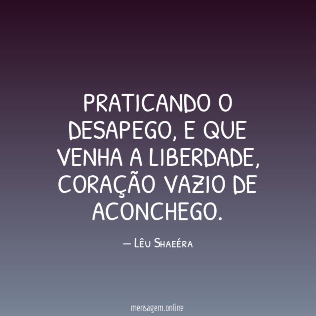 Praticando o desapego