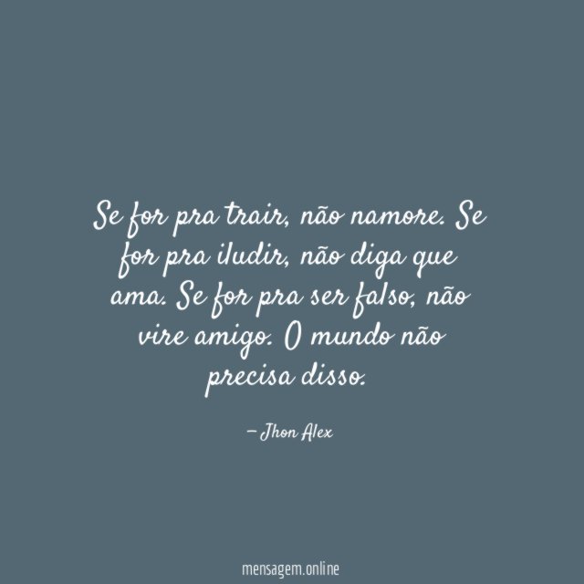 Se for pra trair
