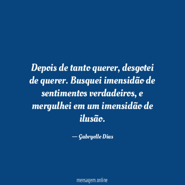 Depois de tanto querer