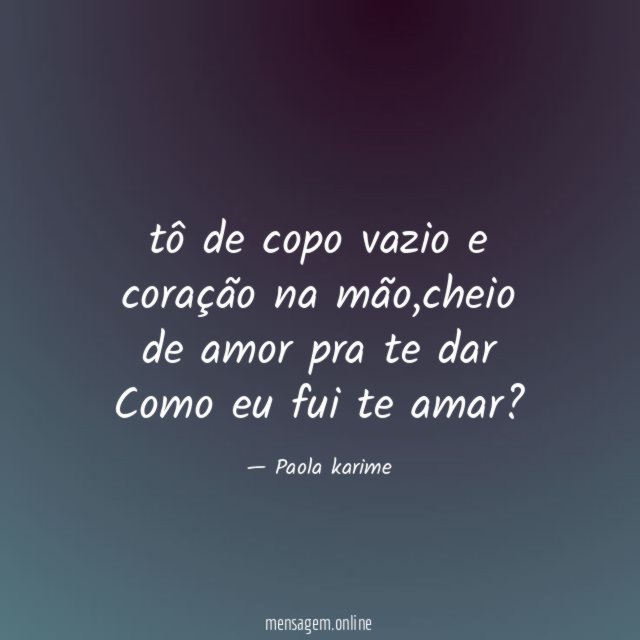 tô de copo vazio e coração na mão