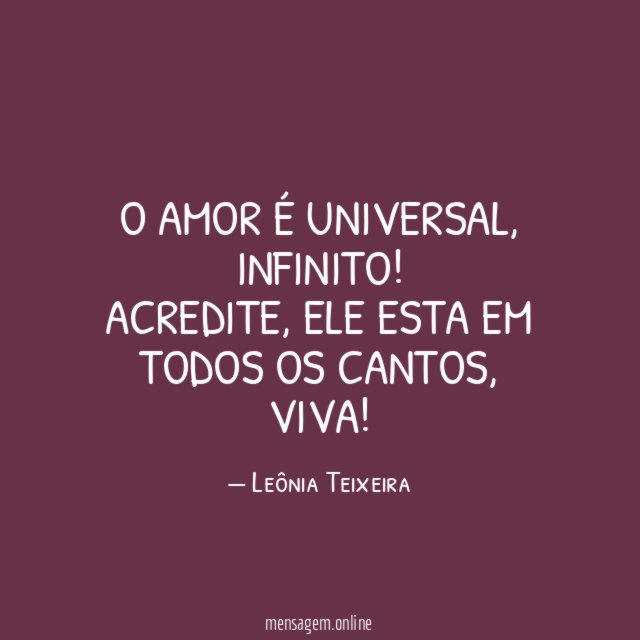 O amor é universal