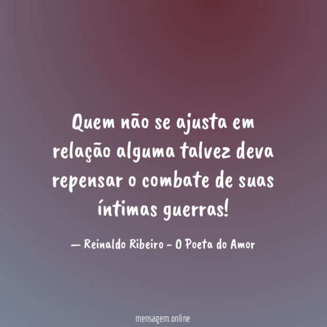 Quem não se ajusta em relação alguma talvez