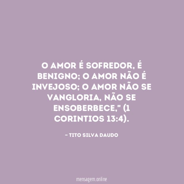 O amor é sofredor