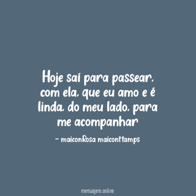 Hoje saí para passear