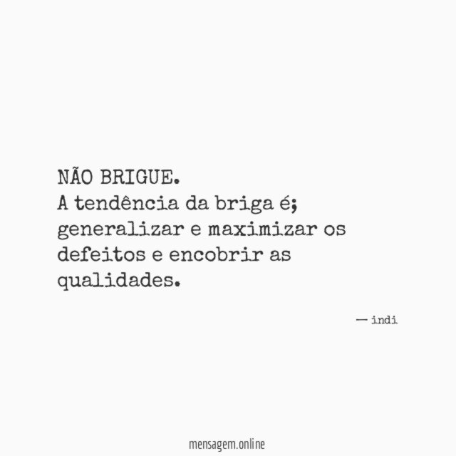 NÃO BRIGUE