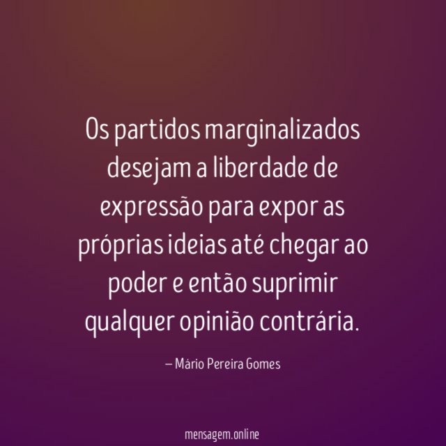 Os partidos marginalizados desejam a liberdade de expressão