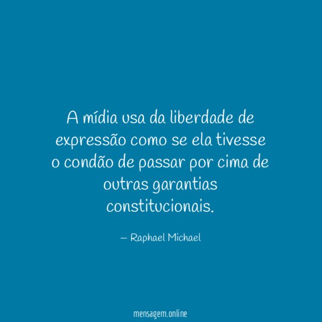 A mídia usa da liberdade de expressão como