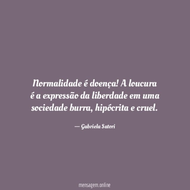 Normalidade é doença