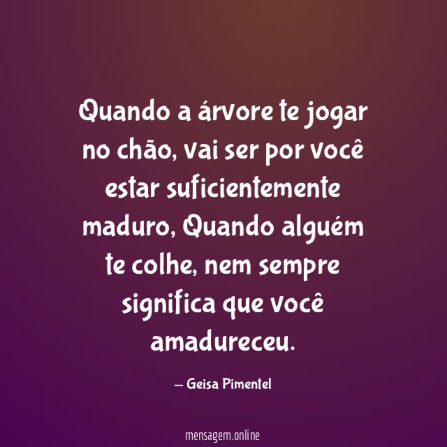 Quando a árvore te jogar no chão