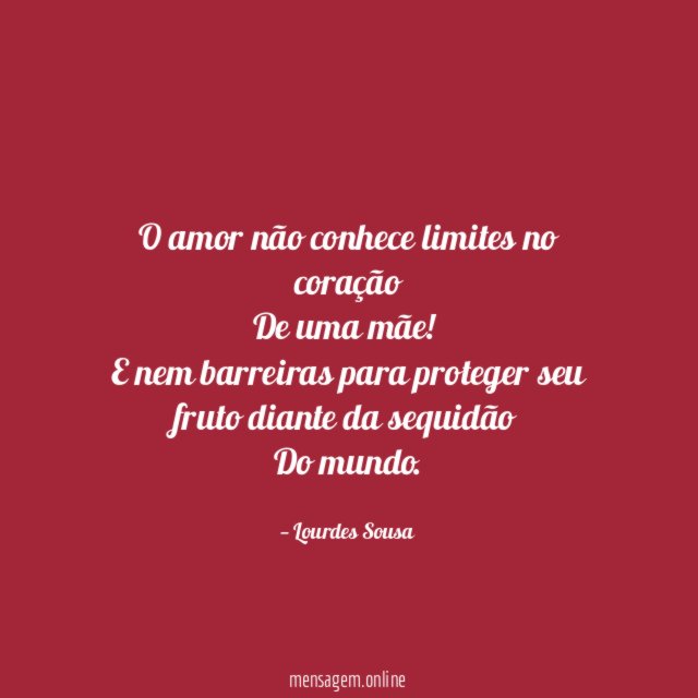O amor não conhece limites no coração De uma