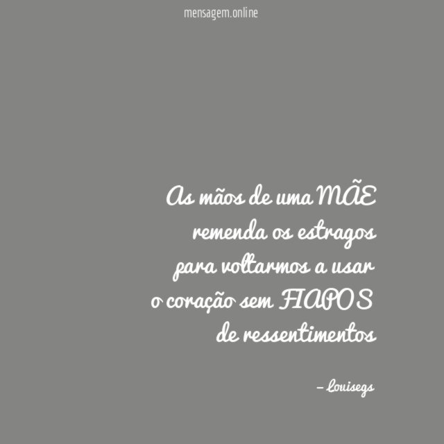 As mãos de uma MÃE remenda os estragos para voltarmos