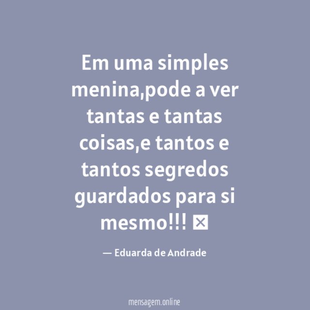 Em uma simples menina