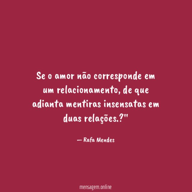 Se o amor não corresponde em um relacionamento