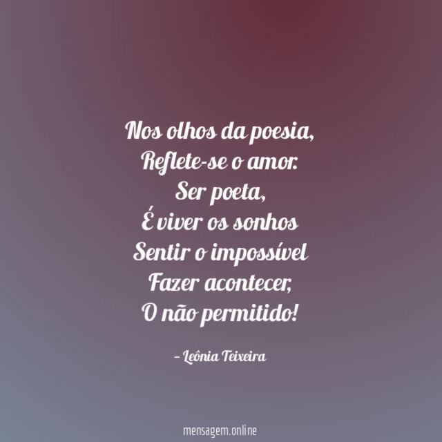 Nos olhos da poesia